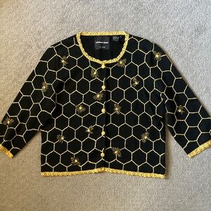 VTG Michael Simon honeybee beaded cardigan, Medium.